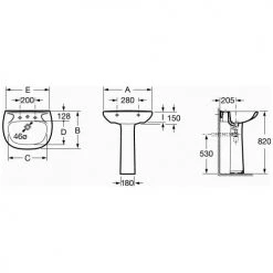 Colonne de lavabo blanc VICTORIA Roca en porcelaine - A331300003 -Robinetterie Soldes Boutique AFD 118123