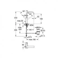 Mitigeur de lavabo taille L ALLURE Grohe monocommande bec U - 32146-000 -Robinetterie Soldes Boutique AFD 120568