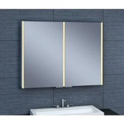 Armoire de toilette aluminium deux portes modèle NEV 90 Pradel - 730056 -Robinetterie Soldes Boutique AFD 133193