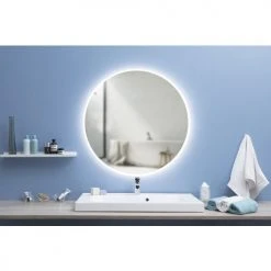 Miroir de salle de bains Pradel avec LED rond - 554063 -Robinetterie Soldes Boutique AFD 133223