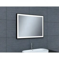 Miroir de salle de bains BLACK MIRROR Pradel avec éclairage LED - 557330 -Robinetterie Soldes Boutique AFD 133237