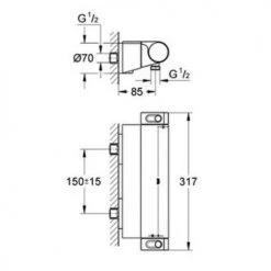 Mitigeur de douche thermostatique GROHTHERM 2000 Grohe bicommande - 34463001 -Robinetterie Soldes Boutique AFD 13323