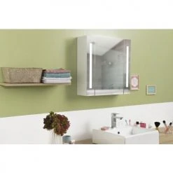 Armoire de toilette à LED modèle CONTEMPORAINE Pradel - 736452 -Robinetterie Soldes Boutique AFD 133328