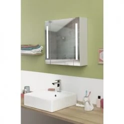 Armoire de toilette à LED modèle CONTEMPORAINE Pradel - 736452 -Robinetterie Soldes Boutique AFD 133329
