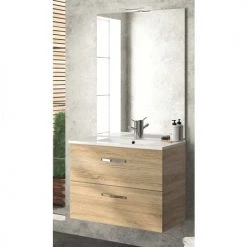 Meuble sous vasque ANGELO Néova chêne naturel 2 tiroirs coulissants