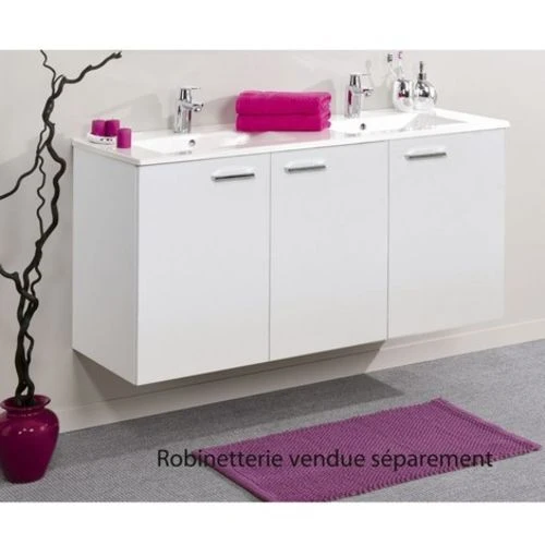 Meuble sous vasque ANGELO Néova blanc brillant 3 portes 3 Meuble sous vasque ANGELO Néova blanc brillant 3 portes