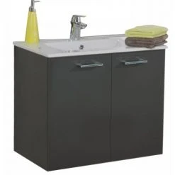 Meuble sous vasque ANGELO Néova décor graphite 2 portes