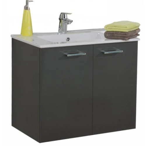 Meuble sous vasque ANGELO Néova décor graphite 2 portes 3 Meuble sous vasque ANGELO Néova décor graphite 2 portes