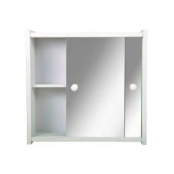 Armoire de toilette double porte coulissante BAXTER WHITE Pradel – 165915