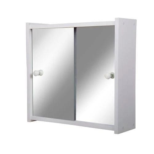 Armoire de toilette double porte coulissante BAXTER WHITE Pradel – 165915 4 Armoire de toilette double porte coulissante BAXTER WHITE Pradel – 165915 – Image 2