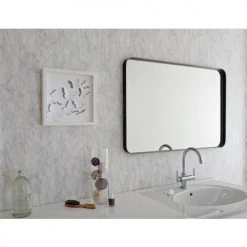 Miroir décoratif Pradel à encadrement métallique noir -Robinetterie Soldes Boutique AFD 133627