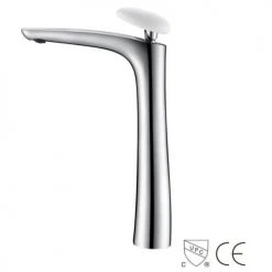 Mitigeur de lavabo surélevé Hudor ERYMANTHE chromé/blanc - 3 701 394 911 114