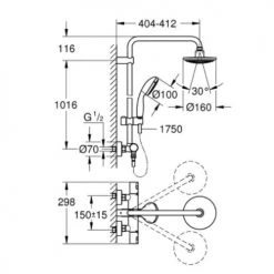 Ensemble de douche VITALIO START SYSTEM Grohe avec mitigeur thermostatique - 27960000 10 Ensemble de douche VITALIO START SYSTEM Grohe avec mitigeur thermostatique - 27960000 -Robinetterie Soldes Boutique AFD 171562