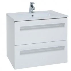 Meuble mural 2 tiroirs K-VIT PURITY Kartell avec vasque céramique - FUR022PU-FUR057PU