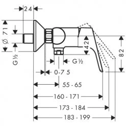 Mitigeur de douche FOCUS Hansgrohe C2 avec cartouche à 2 vitesses - 31968000 5 Mitigeur de douche FOCUS Hansgrohe C2 avec cartouche à 2 vitesses - 31968000 -Robinetterie Soldes Boutique AFD 23066