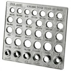 Plaque calibre Delabie pour filetages de têtes et becs - 984000